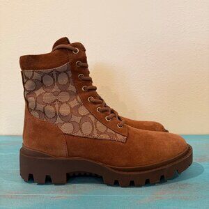 Coach Men's Citysole Signature Suede Boot Vintage Khaki CE954 Sz 7.5 NEW